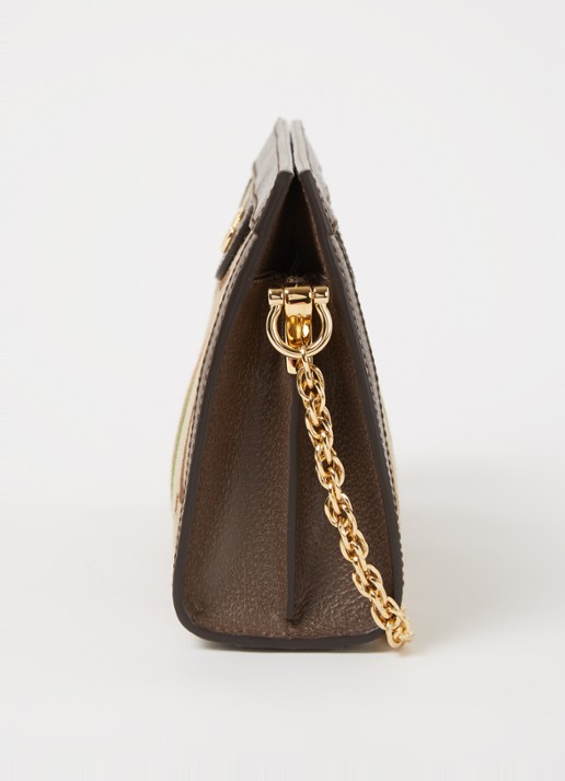 Gucci Ophidia Jumbo Small schoudertas van canvas met leren details - detail 5 lichtbruin