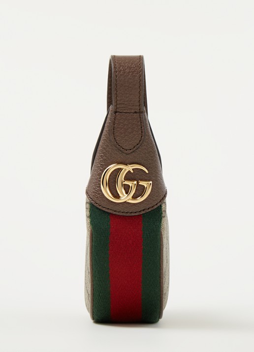 Gucci Ophidia Mini baguette bag van leer en canvas - detail 4 beige