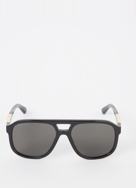 Gucci Piloten zonnebril gepolariseerd GG1188S - detail zwart