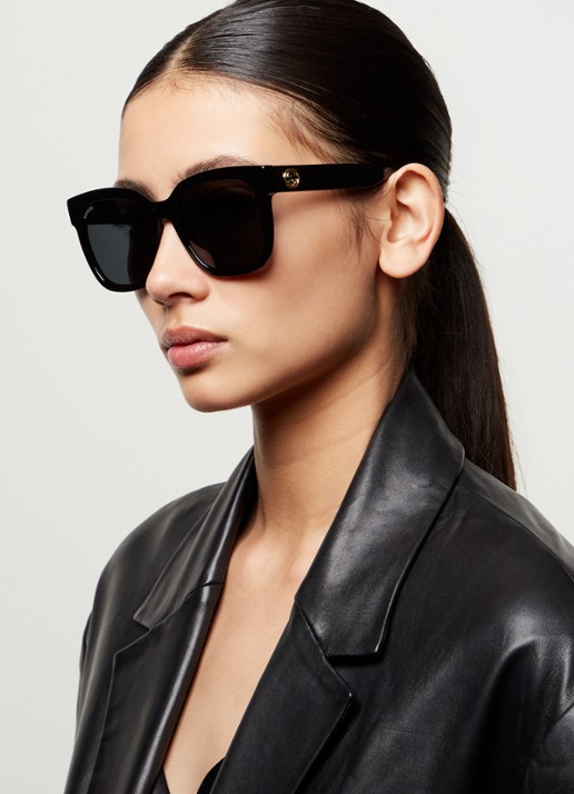 Gucci Retro zonnebril GG034SN - voorkant 5 zwart