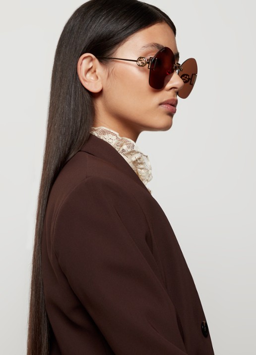 Gucci Retro zonnebril GG1203S - voorkant 6 bruin