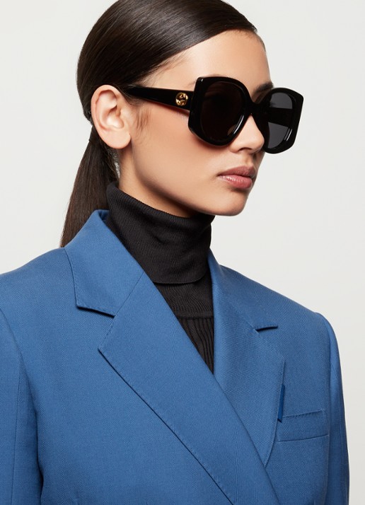Gucci Retro zonnebril GG1257S - voorkant 2 zwart
