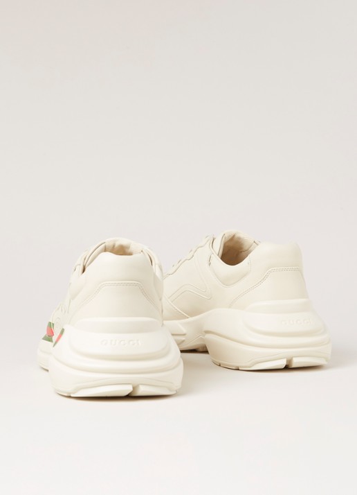 Gucci Rhyton sneaker van leer  - detail 3 gebroken wit