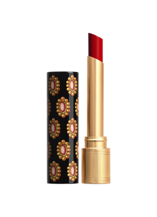 Gucci Rouge de Beauté Brillant Glow en Care - lipstick - voorkant 517 abby maroon red