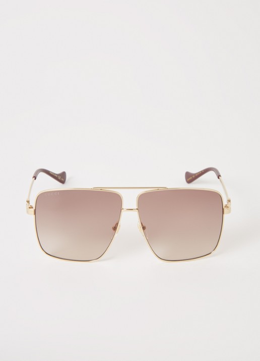 Gucci Zonnebril GC001815 met brillenkoord - voorkant 2 goud