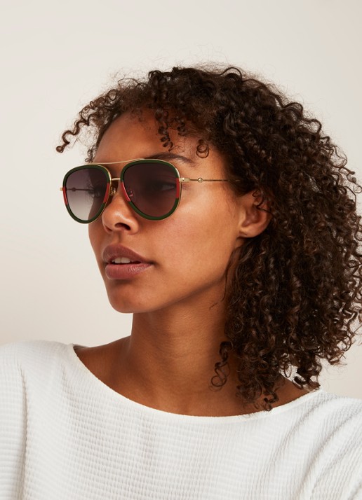Gucci Zonnebril GG0062S  - voorkant 2 groen