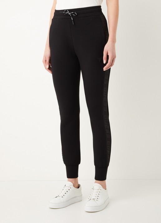 GUESS Allie Scuba high waist slim fit joggingbroek met logoband - detail zwart