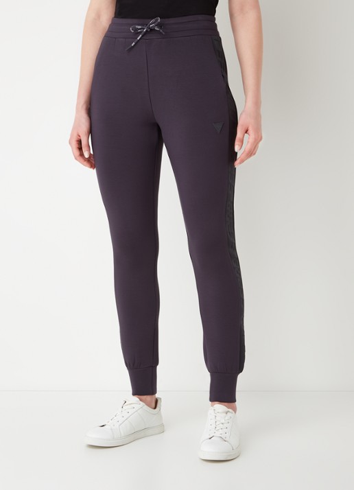 GUESS Allie Scuba high waist slim fit joggingbroek met logoband - detail donkerblauw