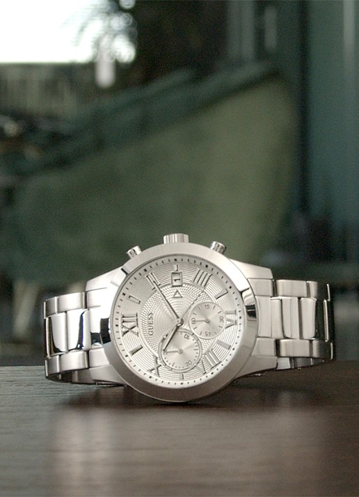 GUESS Atlas Chrono horloge W0668G7 - detail 2 zilver