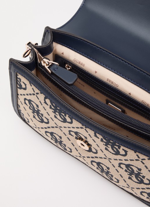 GUESS Audrey crossbodytas met logoprint en afneembare schouderriem - detail 3 donkerblauw
