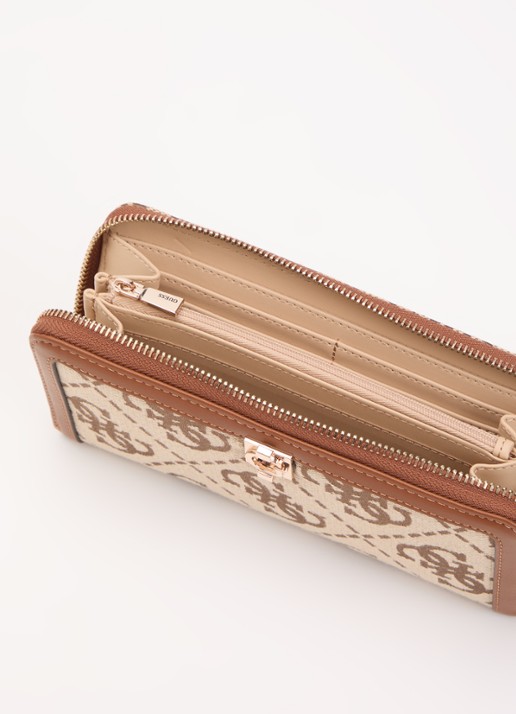 GUESS Audrey portemonnee met logoprint - voorkant 3 bruin
