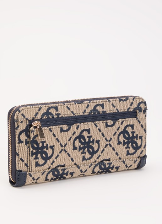 GUESS Audrey portemonnee met logoprint - achterkant 3 donkerblauw