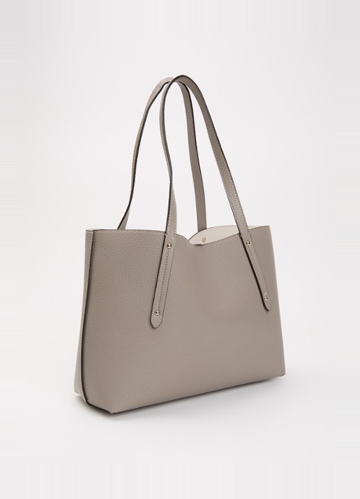 GUESS Brenton shopper met uitneembare schoudertas en portemonnee - achterkant taupe
