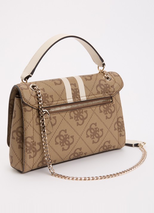 GUESS Calista schoudertas met logoprint - achterkant 4 beige
