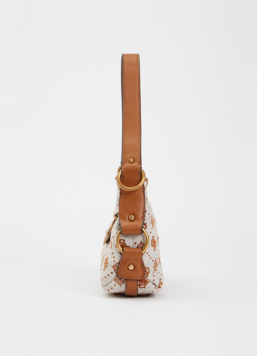 GUESS Camden Mini schoudertas met logoprint - detail 4 cognac