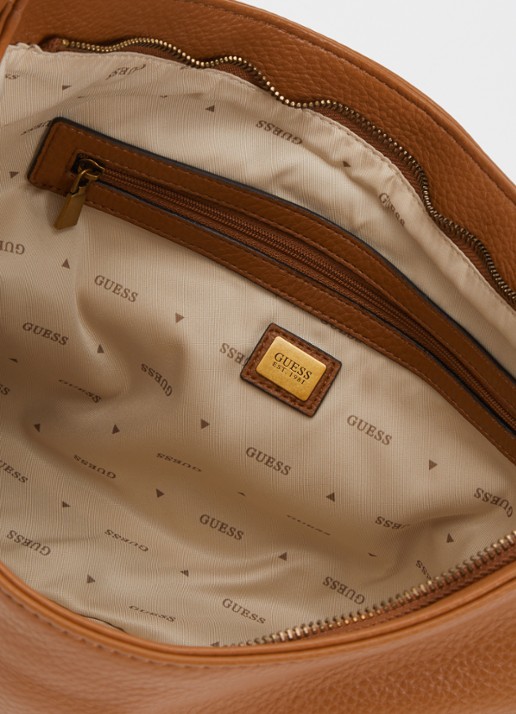GUESS Camden schoudertas met logo - detail 2 cognac