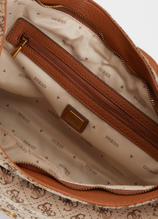 GUESS Camden schoudertas met logoprint - detail 3 beige