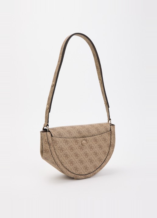 GUESS Coleen crossbodytas met logoprint - achterkant gebroken wit