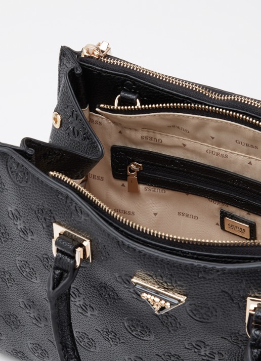 GUESS Cresidia handtas met logo en afneembare schouderriem - detail 2 zwart