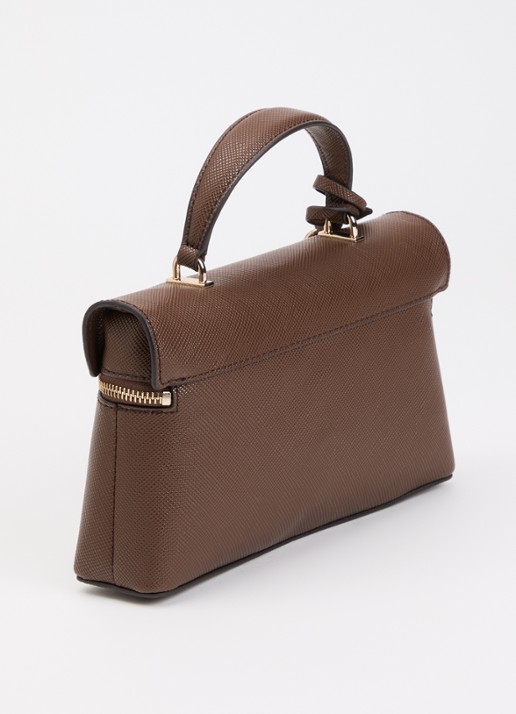 GUESS Danielle Canister handtas met afneembare schouderriem - achterkant chocoladebruin