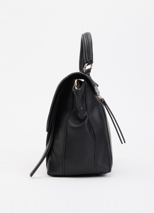 GUESS Devon handtas met logo en afneembare schouderriem - detail 4 zwart