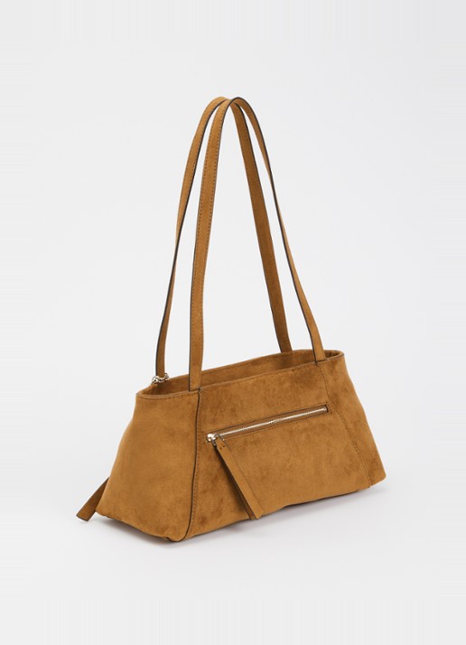 GUESS Devon schoudertas met logo - achterkant 5 lichtbruin