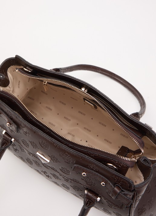 GUESS Diana handtas met logoprint en afneembare schouderriem - detail 2 chocoladebruin