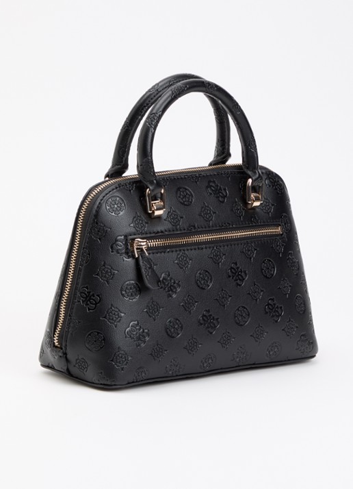 GUESS Dita Logo handtas met logo en afneembare schouderriem  - achterkant zwart