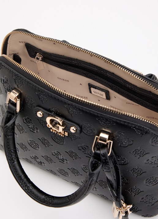 GUESS Dita Logo handtas met logo en afneembare schouderriem  - detail 2 zwart