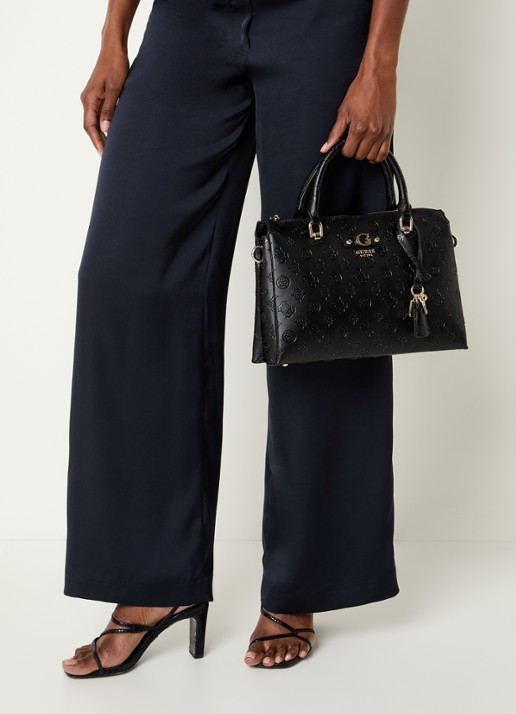 GUESS Dita Logo handtas met logoprint en afneembare schouderriem  - voorkant 2 zwart