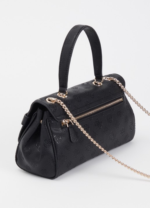 GUESS Ella crossbodytas met logoprint en verstelbare schouderriem - achterkant 5 zwart