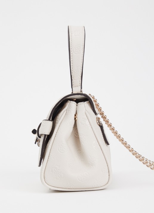 GUESS Ella crossbodytas met logoprint en verstelbare schouderriem - detail 3 creme