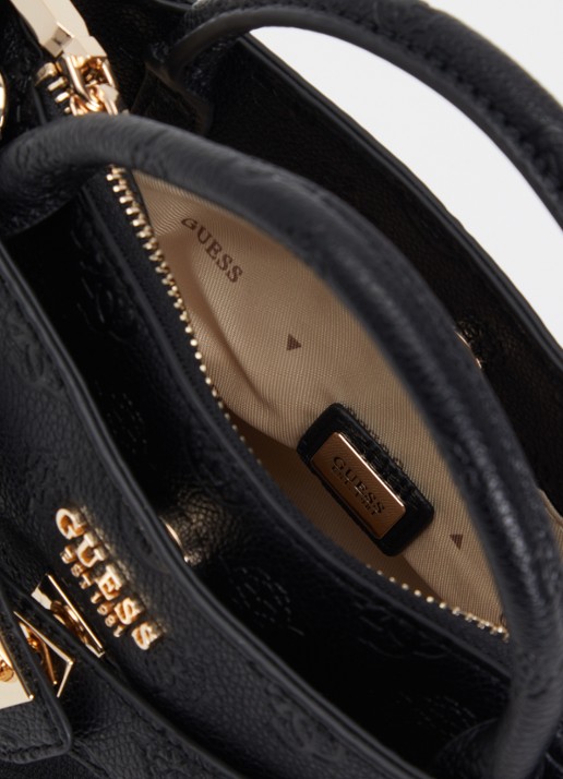 GUESS Ella handtas met logoprint en afneembare schouderriem - detail 2 zwart
