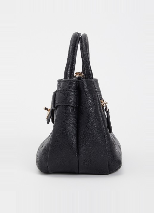 GUESS Ella handtas met logoprint en afneembare schouderriem - detail 3 zwart