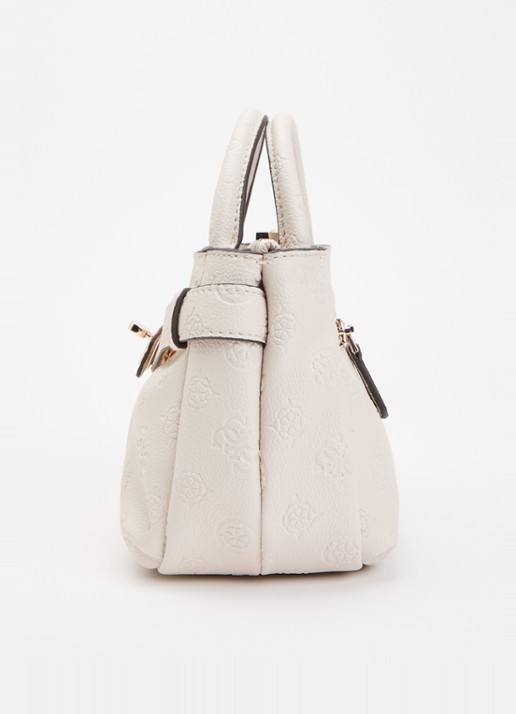 GUESS Ella Mini handtas met logoprint - detail 3 wit