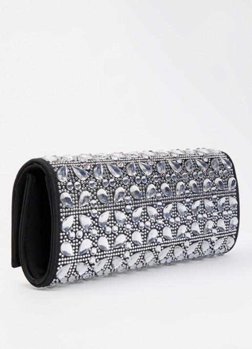 GUESS Elsie clutch met afneembare schouderriem  - achterkant zwart