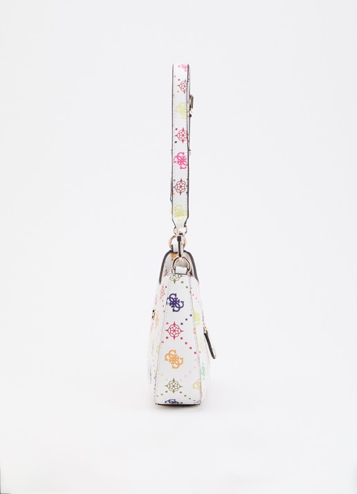 GUESS Emelie schoudertas met logoprint - detail 3 wit