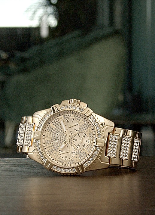 GUESS Frontier Sport Steel horloge W0799G2 - detail 4 goud