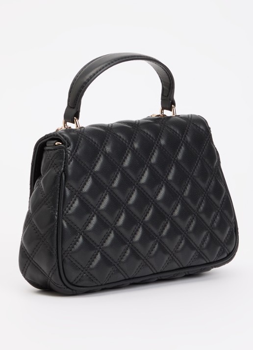 GUESS Giully II handtas met quilt patroon en afneembare schouderriem - achterkant zwart