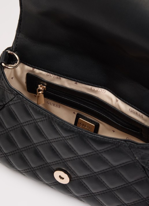 GUESS Giully II handtas met quilt patroon en afneembare schouderriem - detail 2 zwart