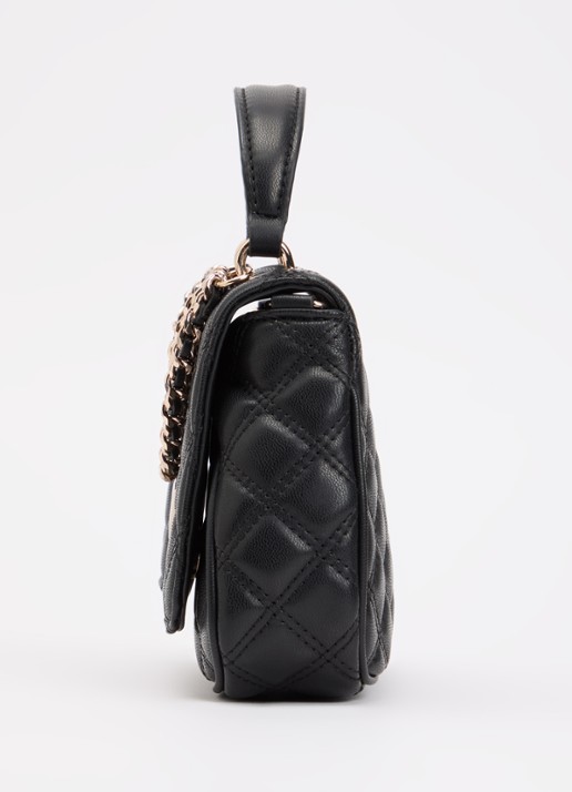 GUESS Giully II handtas met quilt patroon en afneembare schouderriem - detail 3 zwart
