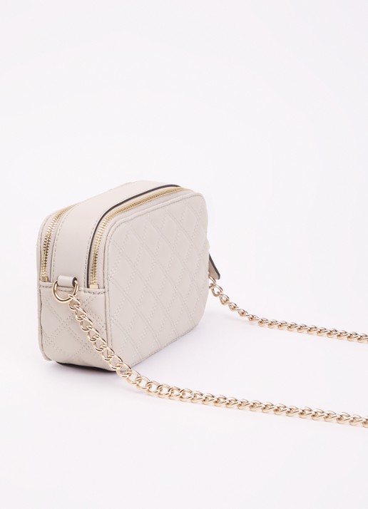 GUESS Giully ll crossbodytas met quilt patroon - achterkant 6 donkerbeige