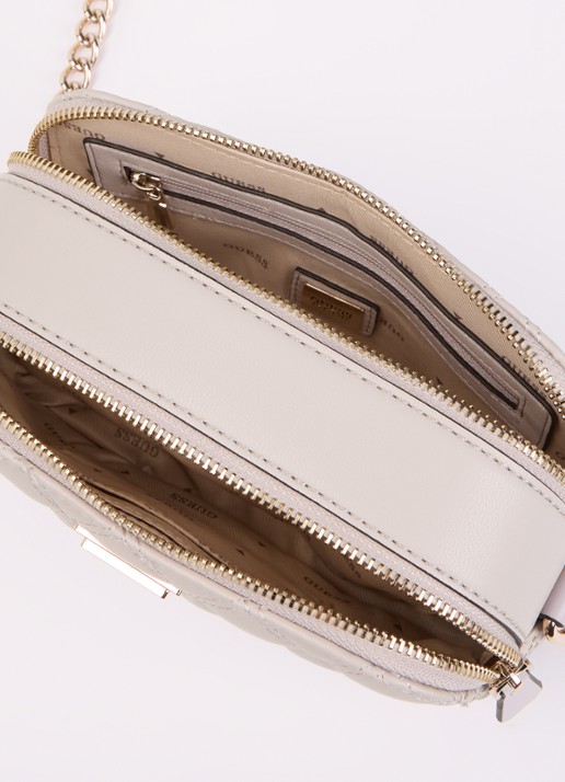 GUESS Giully ll crossbodytas met quilt patroon - detail 3 donkerbeige