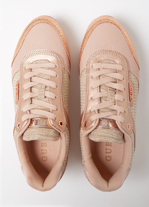 GUESS Hansin sneaker met plateauzool en lurex - detail 4 zalmroze