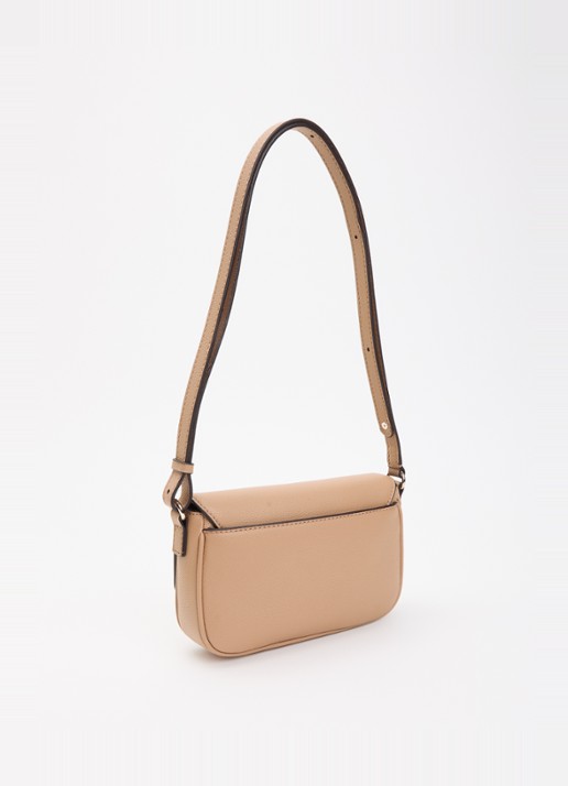 GUESS Isola crossbody tas met logo en verstelbare schouderriem  - achterkant beige