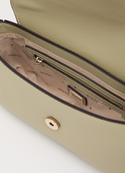 GUESS Isola crossbodytas met logo - detail lichtgroen