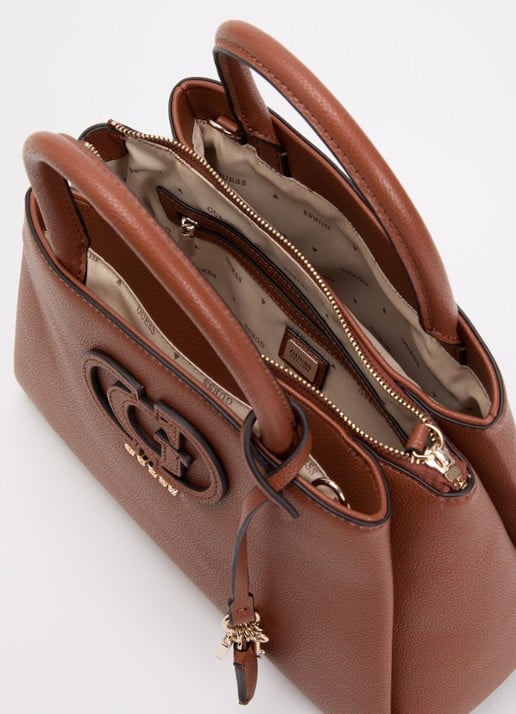GUESS Isola handtas met tasbedel en afneembare schouderriem  - detail bruin