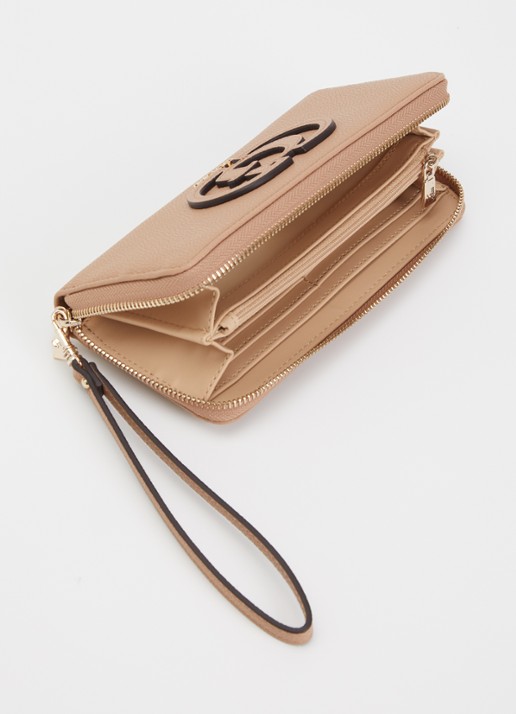 GUESS Isola Large portemonnee met logo - voorkant 3 beige