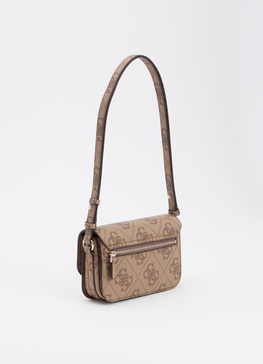 GUESS Janie Logo crossbodytas met verstelbare schouderriem  - achterkant 6 zand