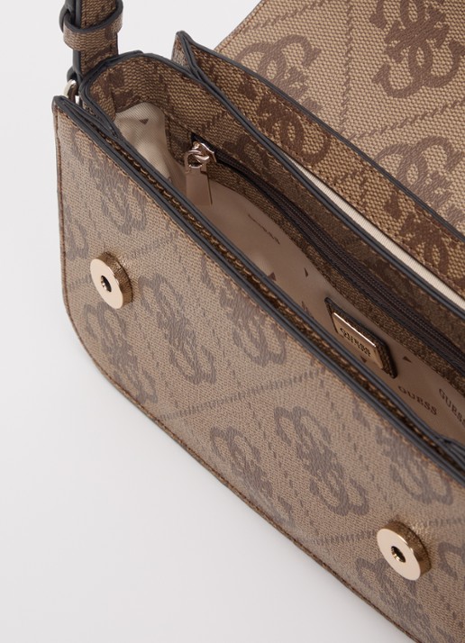 GUESS Janie Logo crossbodytas met verstelbare schouderriem  - detail zand